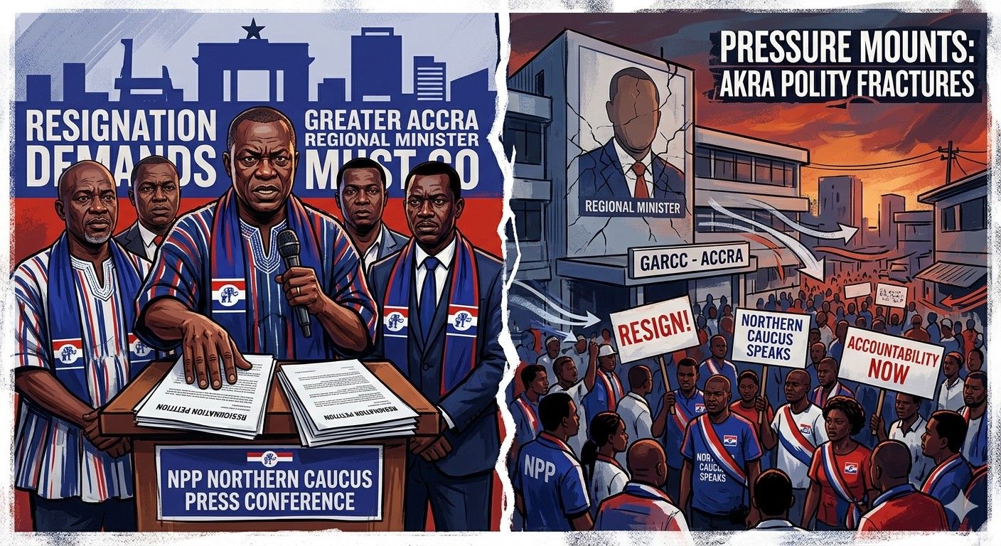 Greater Accra Regional Minister Under Fire as NPP Northern Caucus Demands Resignation