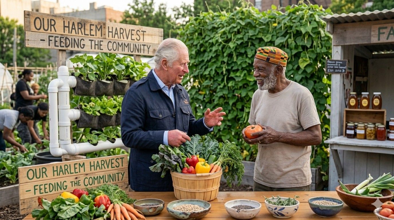 King Charles III Visits Urban Farming Program in Harlem