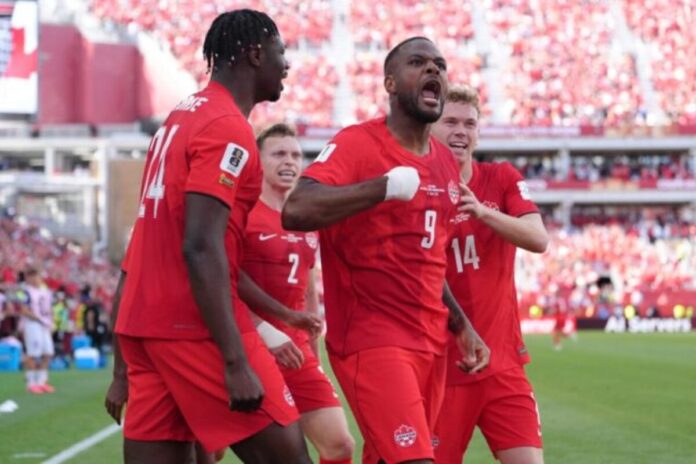 Canada team goal celebration World Cup