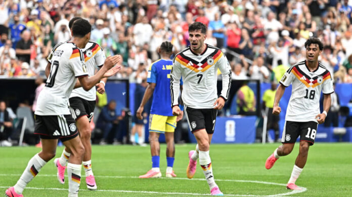 Germany celebrating their goal against Curaçao. World Cup