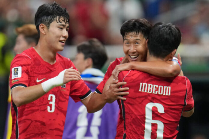 South Korean team celebrating victory. World Cup