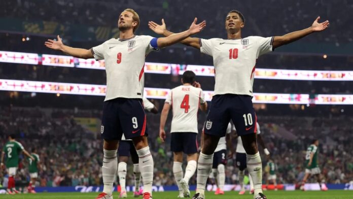 Bellingham and Kane celebration