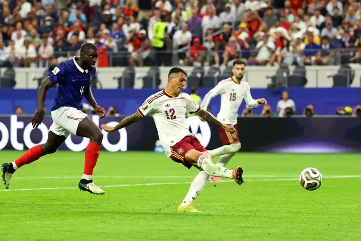 Spain in action against France during World Cup Semifinals 