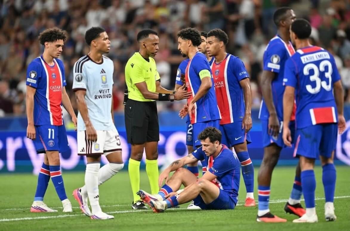 Somali Referee in action in the UEFA Super Cup match